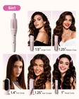 5 In 1 Auto Curling Iron Set Interchangeable Barrels Pink Wand Hair Crimper