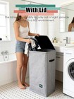 Laundry Hamper With Lid 100l Reinforced Sturdy Clothes Storage
