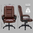 Heavy-duty Leather Executive Office Ergonomic High Back Brown Computer Chair New