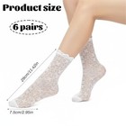 6 Pairs Sheer Socks Women Ruffle Lace Ankle Socks Frilly Sheer Sock For Women 