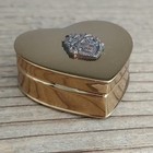 Vintage Heart Powder Compact Theta Xi Juncti Juvant Trinket Box