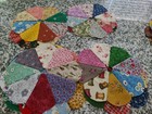 Set 16 Dresden Plate Quilt Blocks Applique 8  Cotton Retro Look Red Blue Green