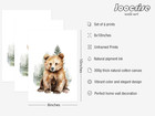 Woodland Animal Nursery Wall Art Decor Set Of 6 Baby Boys Room Wall Art Forest A