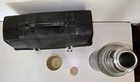 Vintage Black Metal Thermos Lunchbox With Aladdin Thermos