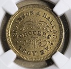 1863 Store Card Civil War Token Troy Ny F-890e-9b Robinson   Ballou Ngc Ms64