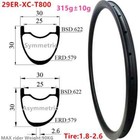 29er Mtb Bicycle Hookless tubeless Disc Brake Carbon Rim Matte 24 28 32 36holes