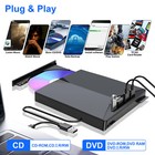 Slim External Cd Dvd Rw Drive Usb 3 0 Writer Burner Player Black For Laptop Pcs