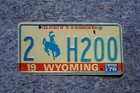 1976 Wyoming Bicentennial License Plate