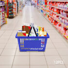 12x Shopping Baskets With Handles Retail Store Supermarket Baskets Stackable New