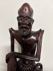 Old 12    Tall Chinese Wise Man Sitting Wood Carving  Statue Asian Wood Art