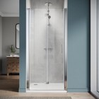 Elegant 26-36in Bi-fold pivot Frameless Shower Doors 1 4  Clear Tempered Glass