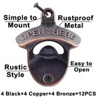 12 Pcs Stainless Wall Mounted Beer Bottle Opener Bulk Rustic Metal Soda Cap O   