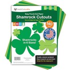 140 Piece Shamrock Cutouts Set  Pre-cut Green Irish Clover Shapes For School