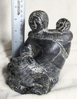Vintage Inuit Eskimo Mother   Child W dog     a Wolf Original     Signed We