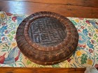 Antique Victorian Sewing Basket Folk Art  10x 3 3 4 