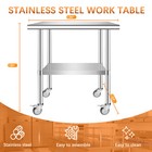 24  X 30  Stainless Steel Commercial Kitchen Work Food Prep Table W  Casters