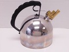 Alessi Richard Sapper 9091 Tea Kettle Stainless Brass Train Whistle