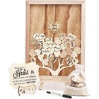 Unique Rustic Tree Wedding Guest Book Alternative W  Hearts Frame   Decor New