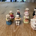 Jc Miniature Anthropomorphic Pig Figurines Farm Trinkets 1990 s Lot Of 15 Vtg