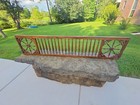 Antique Wheel Pediment Off Ship Oak Wood Over Door Bar Architectural Salvage