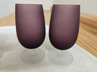 Vtg  Carlo Moretti Purple To Clear Stem Satin Glasses  4 Set 