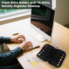 Flash Drive Case Usb Storage 10 Slots  Portable Thumb 10 Black 