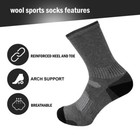 3 6 12pairs Mens 70  Merino Wool Thermal Rib Boot Crew Casual Sport Hiking Socks
