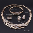 Women Gold Plated Crystal Necklace Bangle Ring Earring Wedding Party Jewelry Set