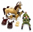 Vintage 1950s Hartland Plastics Cavalry Lot Of 10  Horses  Rin Tin Tin Dogs  