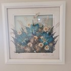 Flower Pressed Art By Michelle Oye Framed Orchids small Daisies ferns 11 X 11 In