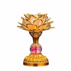 Colorful Led Lotus Buddhist Lamp  Gradient Buddha Light For Worship  Pink Gold