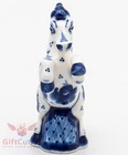 Porcelain Gzhel Handmade Figurine Of Horse Rearing Up            Symbol Of  2026 Year