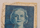 Netherlands Postage   Queen Juliana   Blue 6    Stamp   Posted   1949   O28