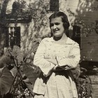 Antique B w Snapshot Photograph Beautiful Young Women    off The Job    Inscription