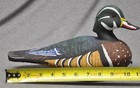 East Coast Style Wood Duck Drake Duck Decoy Carved Painted Eyes   Wmw  xxx 