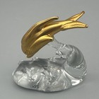 Vtg Dolphin Figurine  Gold Tone  2 x2  Small Sized taiwan Made