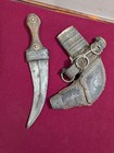 Antique Omani Jambiya Dagger Not Khanjar In Silver-wrapped Wood Scabbard  178