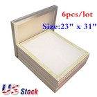 6 Pack- 23  X 31  Aluminum Silk Screen Frame With 110 Mesh For Screen Printing