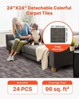New Carpet Tiles Reusable 24x24 Inch 24 Pcs Modular Carpet Square Rug commercial