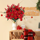 Artificial Poinsettia Bouquet 17       Poinsettia Bush Christmas Flowers Holly Berry