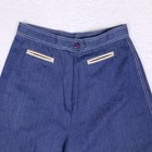 Brittania Vintage 70s Denim Gaucho Pants Womens 13 14 Cropped Wide Leg Boho Blue