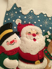 Handmade Bucilla Felt Sequin  Frosty Santa Deer Christmas Stocking - Ice Skating