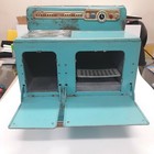 Heats Up Working Vintage Wolverine 50 s Toy Child Stove Oven Turquoise Usa Made