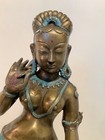 Large Antique Indian Brass Parvati Hindu Goddess Of  Love Fertility    Devotion
