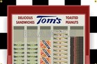 Toms Toasted Peanuts Vintage Vending Machine Replica Remake Printed Prop Mural