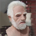 Realistic Halloween Latex Human Wrinkle Face Mask Old Man Full Head Headwear Us