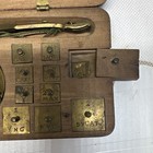J  Jacobs Muller Brass Balance Scale W  Weights  Hanging Pan  Wooden Case