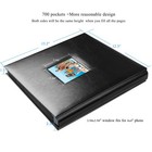 Photo Album 4x6 Photos Hold 700 Pockets Extra Large Capacity Leather Cover Black