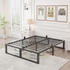 14 Inch Queen Bed Frame 3500 Lbs Heavy Duty Metal Platform  Queen  Black 