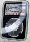 2020 Canada  20 1oz Silver Maple Leaf Incuse Rhodium Plated Ngc Pf70 1st Release